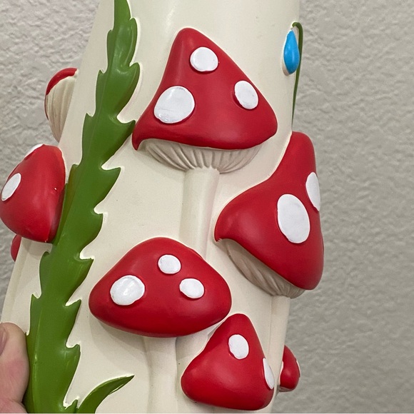 Adorable Ceramic 3D Red Mushroom 8-inch Vase - Picture 11 of 16